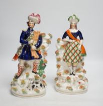 A pair of Victorian Staffordshire figures of Scots musicians
