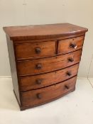 A Victorian mahogany bowfront chest, width 101cm, depth 50cm, height 106cm