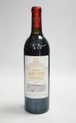 A bottle of Chateau Labegorce Margaux 1999