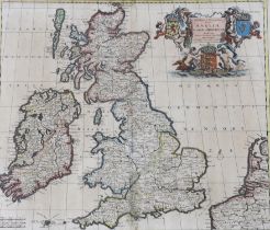 Theodore Danckerts, antique hand coloured engraving, map of the British Isles, publ. Amsterdam, 61 x