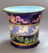 A large Minton majolica neoclassical jardiniere, late 19th century, 37cm tall