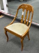 A Biedermeier style maple salon chair, width 47cm, depth 39cm, height 80cm