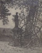 Robert C. Goff (1837–1922) pencil drawing, 'Overlooking Florence', initialled, 26 x 21cm
