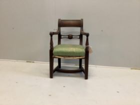 A Regency mahogany child's elbow chair, width 36cm, depth 31cm, height 59cm