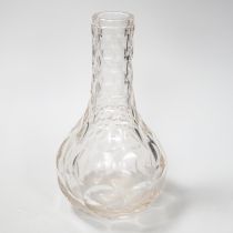 An English lead crystal shaft and globe carafe, decorated throughout with cut roundels or