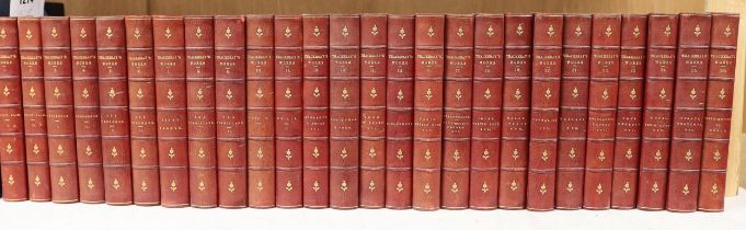° ° Thackeray, William Makepeace - The Works, 26 vols, 8vo, half red morocco with marbled boards,