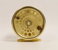 A House of Hardy Sovereign 7/8 centre pin fly reel Serial Number 084 with sheepskin lined soft case