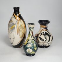 Three Moorcroft vases - a trial vase by Philip Gibson, another trial vase and a ‘Harebell Wood’