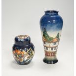 A Moorcroft Pansy ginger jar by Sally Guy, limited edition 18/100 and a Moorcroft ‘Thaxted’