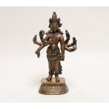 A Nepalese copper alloy figure of Amoghapasha, 18th/19th century, 19cm high
