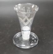 A 19th century opaque airtwist Freemason's Toastmaster's glass