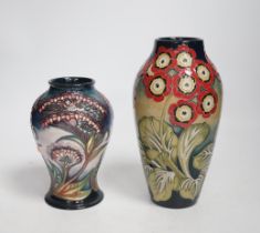 A Moorcroft ‘gypsy’ vase designed by Rachel Bishop and a Collector's Club floral vase, limited