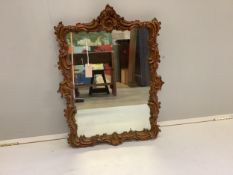 A Victorian style giltwood and composition rectangular wall mirror, width 54cm, height 76cm