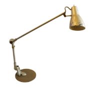 A Mid Century Swiss silver painted metal anglepoise desk lamp, width 59cm, height 74cm***CONDITION
