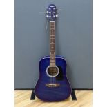 An Aria acoustic guitar, model no.AWN-15BLS, 104cms long