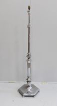 An early 20th century chrome plated telescopic standard lamp