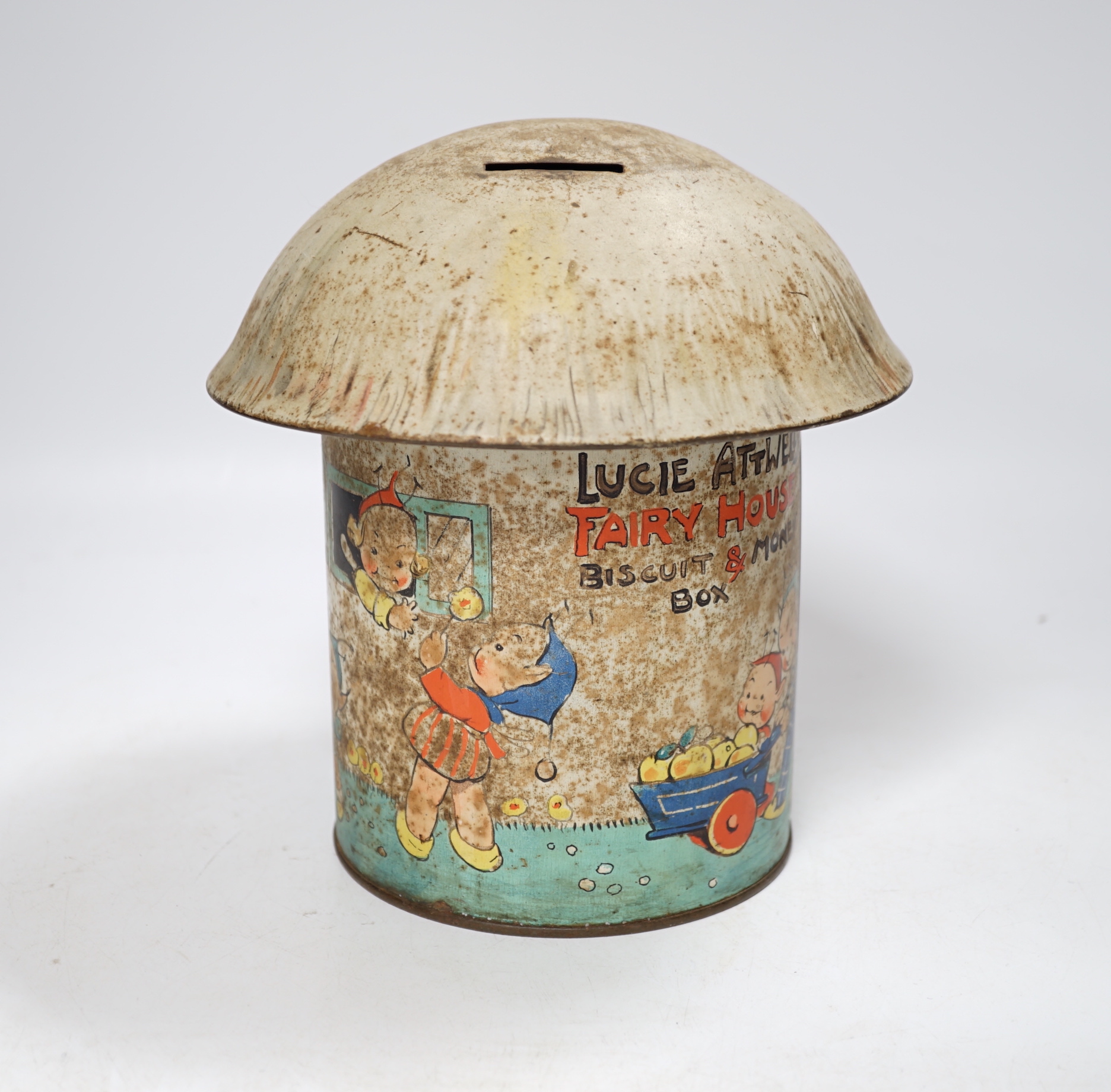 A Lucie Attwell 'mushroom' money box, 19cm
