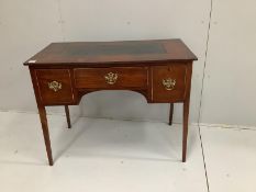 A George IV mahogany kneehole writing desk, with a leather inset top, width 101cm, depth 55cm,
