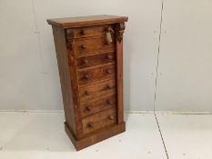 A Victorian oak Wellington chest, width 53cm, depth 36cm, height 107cm