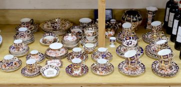 Royal Crown Derby and other Imari pattern tea ware including vases, sandwich plates and trios,