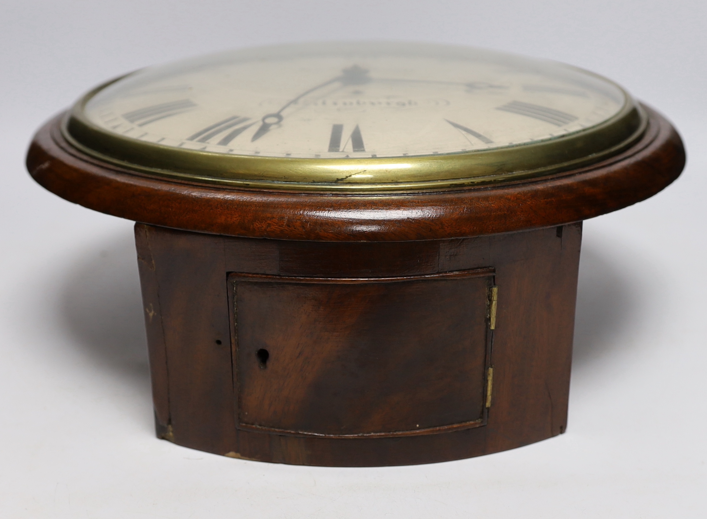 Richie, Edinburgh. A Victorian mahogany single fusee convex wall dial timepiece, 38cm diameter - Image 2 of 3