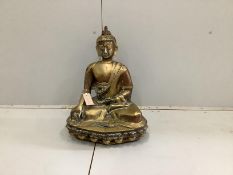 A Thai copper and brass Buddha, height 50cm