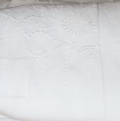 Eight French provincial coarse linen sheets and an embroidered sheet, a monogrammed sheet and an