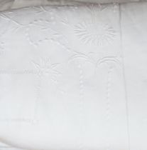 Eight French provincial coarse linen sheets and an embroidered sheet, a monogrammed sheet and an