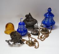 A group of assorted incense lamps