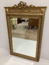 A late 19th century French giltwood and composition rectangular wall mirror, width 80cm, height