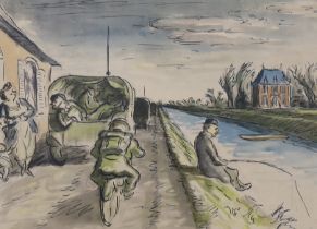 Edward Ardizzone RA (War Office Artist, 1900-1979), colour print, With the 300th, on the move, 39
