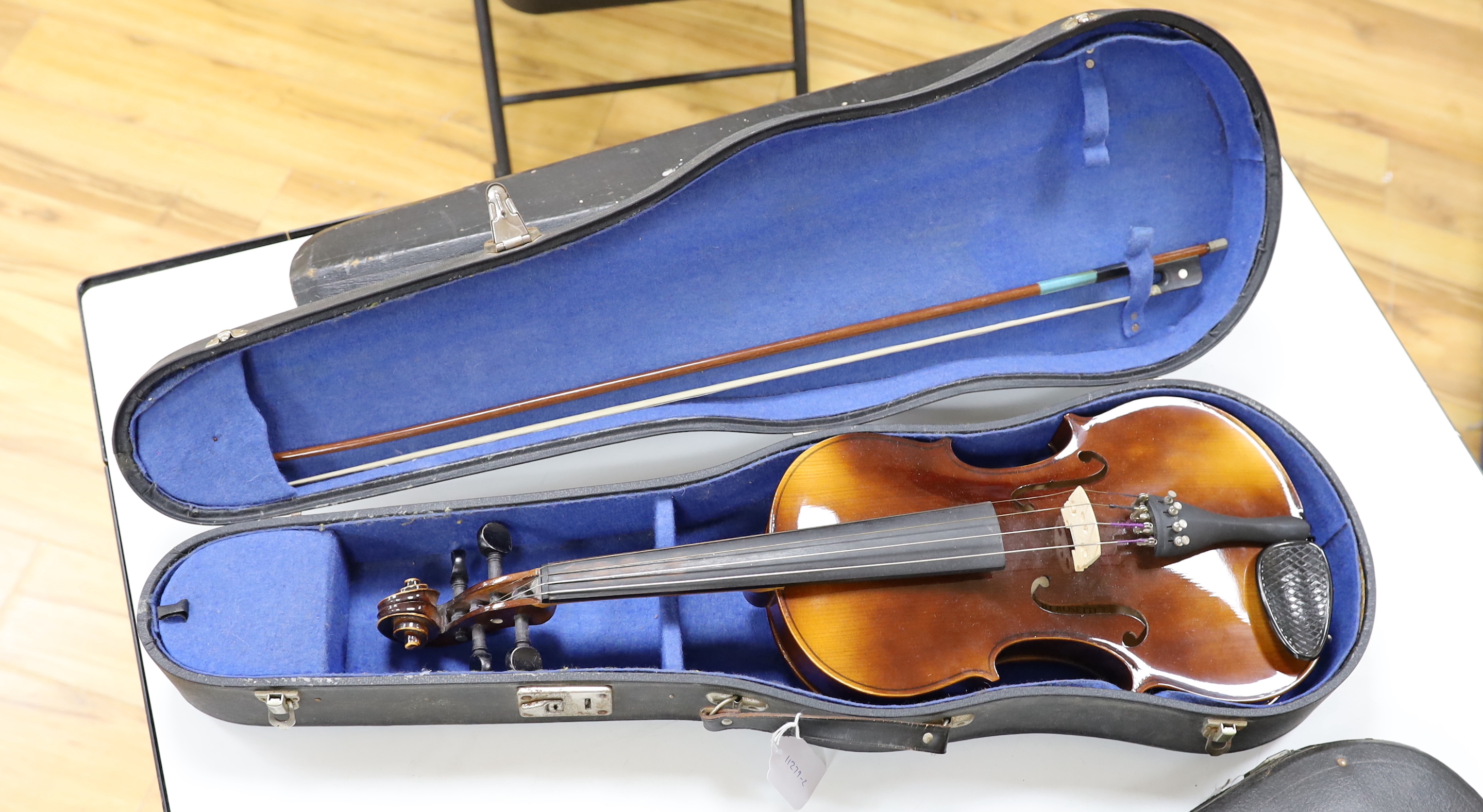 A cased Rosetti viola ‘Stradivarius Model’, and cover, viola 65cm long - Image 13 of 13