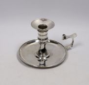 A George III silver chamberstick, John Arnell?, London, 1776, 12.8cm, 7oz. With associated sconce
