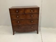 A Regency mahogany straight front chest, fitted two short and two long drawers, width 92cm, depth