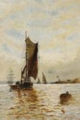 George Stainton (1838-1900), oil on canvas, Shipping scene, signed, 34cm x 23cm