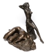 Ronald Cameron (b.1930), a bronzed composition figure “Olivia” and one other, height 38cm