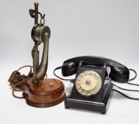 A French ‘column’ telephone and another Bakelite telephone