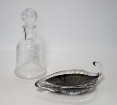 Baccarat for Rocher Freres on etched glass 'Argentina' decanter and stopper c1960's inscribed to