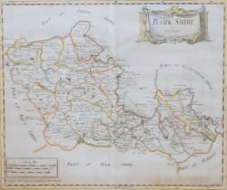 Robert Morden (1650-1703) hand coloured map of Bark Shire, 43cm x 36cm