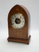 An early 20th century electro magnetic Boulle clock with inlaid case, height 36.5cm