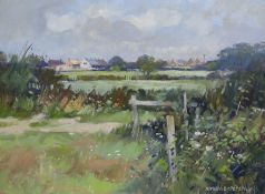 Norman Battershill (b.1922) oil on board, 'Near Sturminster Newton', signed, 39 x 29cm