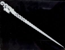 A Chinese bowenite hairpin, 24cm