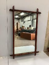 A late 19th century French rectangular faux bamboo wall mirror, width 90cm, height 142cm