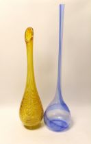 Two mid 20th century studio glass vases, tallest 65cm