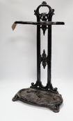A Victorian cast iron stick stand, 62cm high