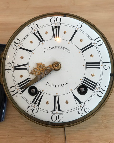 A late 19th century French carved walnut wall clock combined thermometer and barometer, dial and - Image 2 of 11