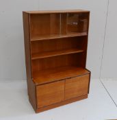 A mid century G Plan teak wall unit, width 91cm, depth 41cm, height 140cm