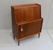 Richard Hornby for Heals - a teak bureau, width 84cm, depth 41cm, height 108cm