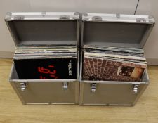 Forty-eight mainly 1970's-80's LPs contained within two LP flight cases, including The Police, Van