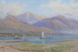 Charles Jones Way (1834-1919), watercolour, 'Locarno', signed and inscribed, 33 x 49cm